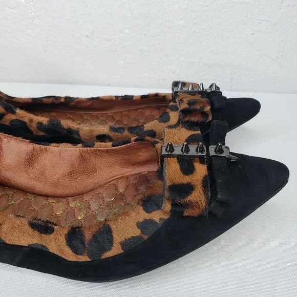 Sam Edelman Black and Animal Print Flats - Picture 3 of 13